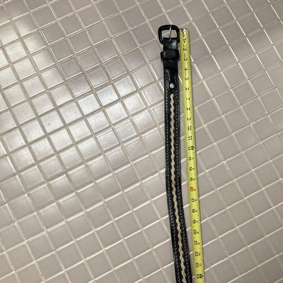 Vintage Pony hair Black and Tan Leather Belt - Picture 9 of 10